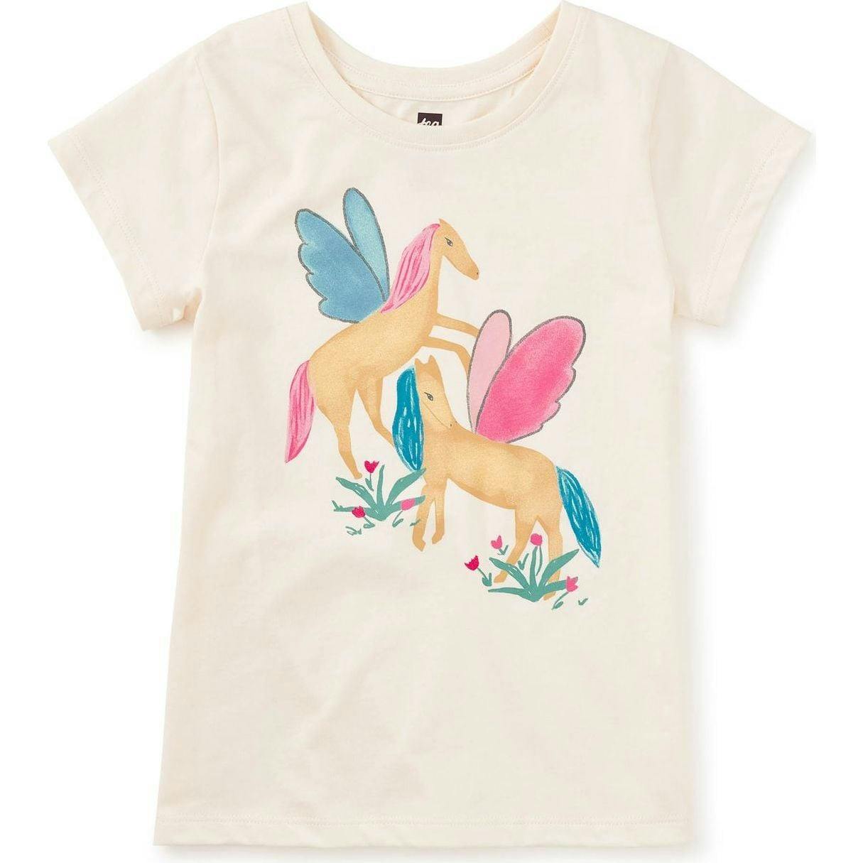 Winged Horses Graphic Tee, Natural