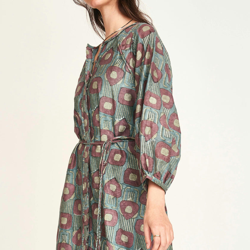 Somerset Dress in Mallard Coeur