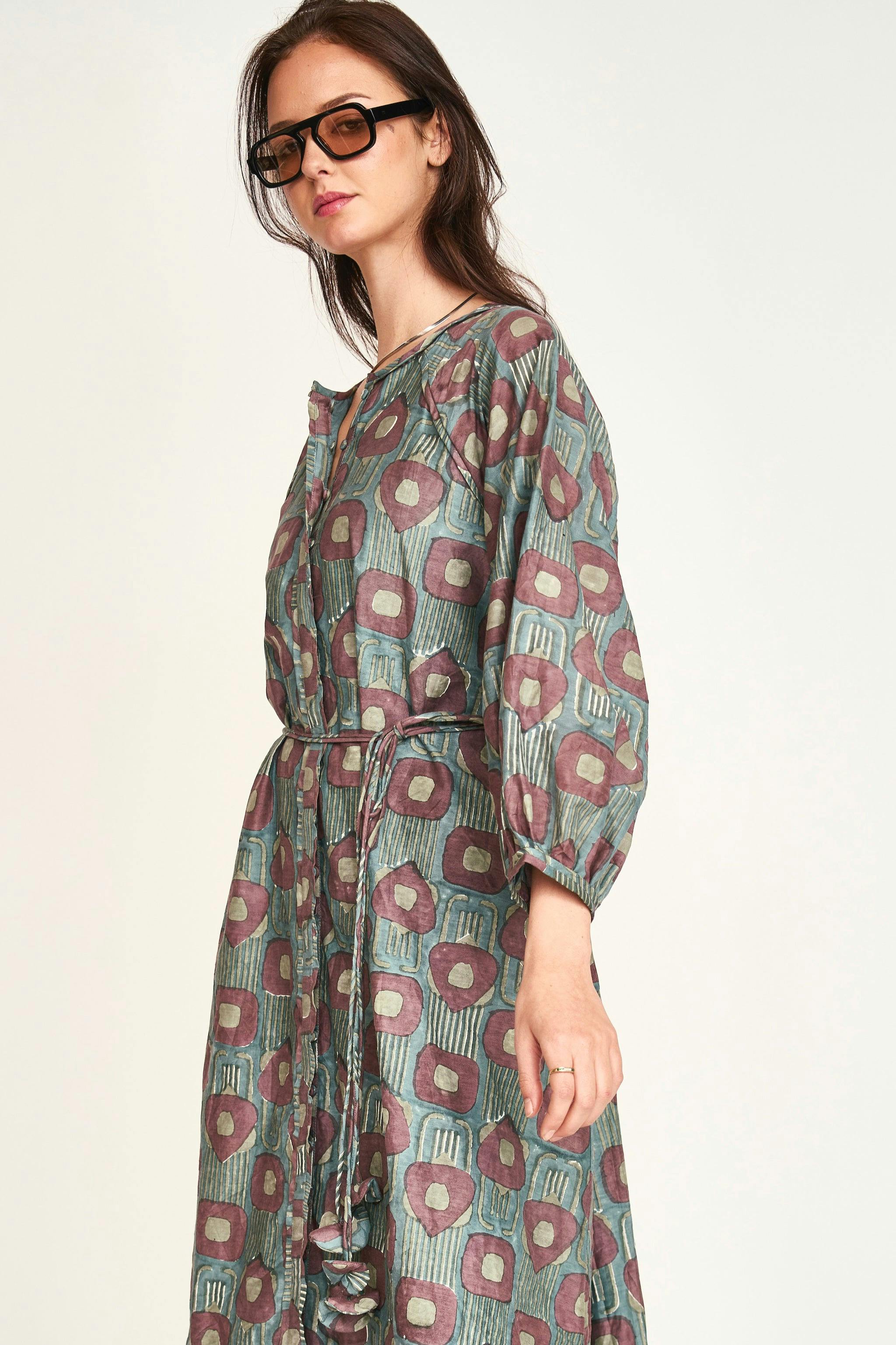 Somerset Dress in Mallard Coeur