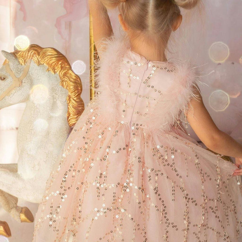 Sparkly Feather Fairy Tulle Dress