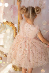 Sparkly Feather Fairy Tulle Dress