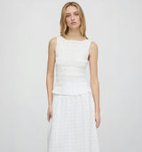 The Phoebe Nap Top - White Crinkle Check