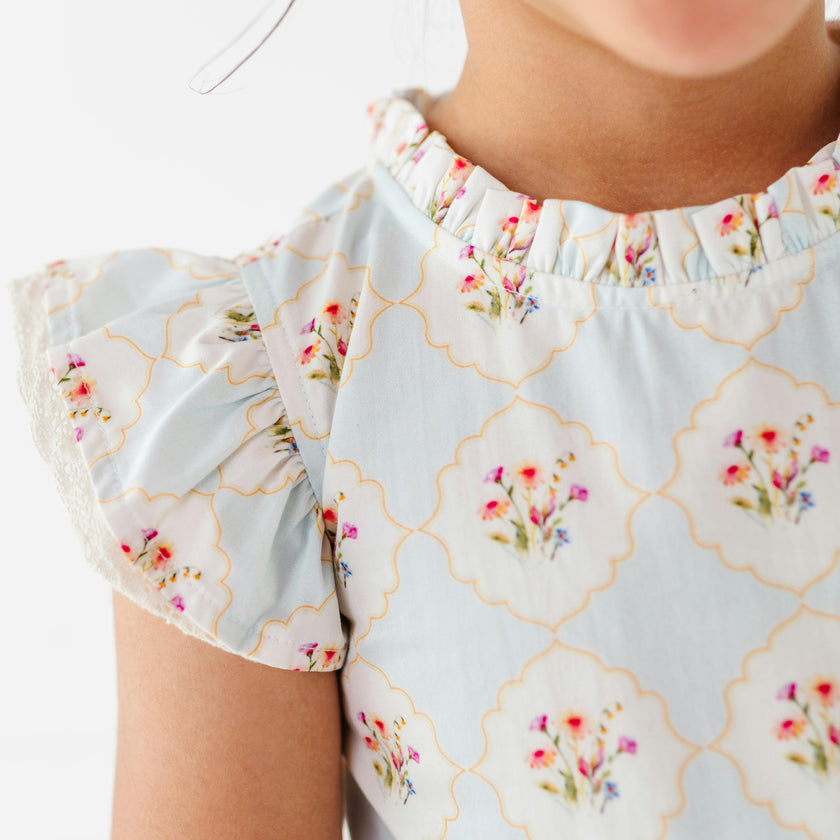 Garden Trellis Ruffle Dress
