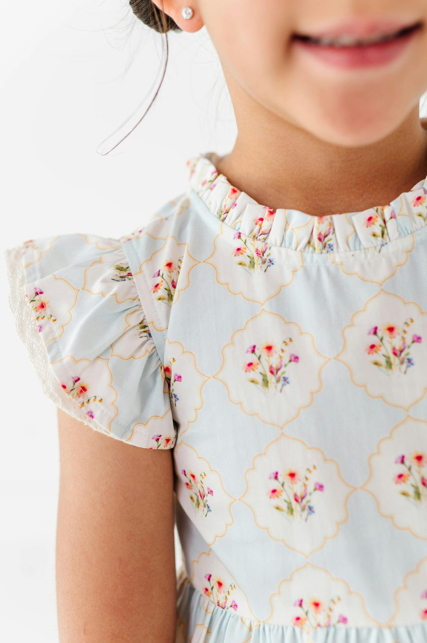 Garden Trellis Ruffle Dress