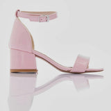 Pink Patent Sandal-Strap Heels