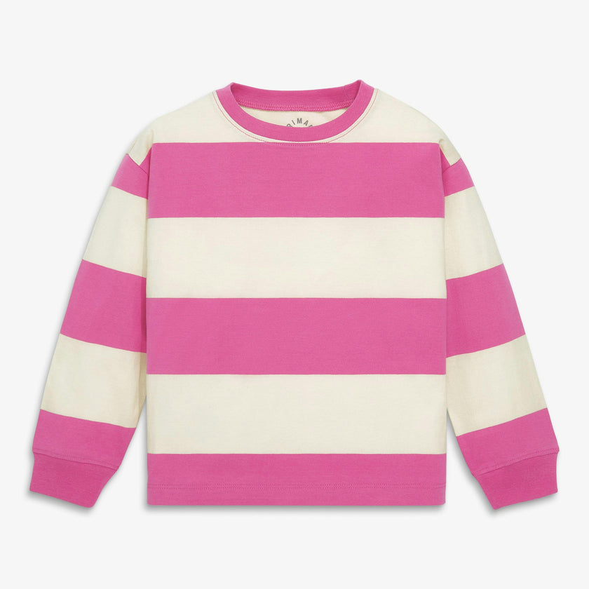 Kids long sleeve easy tee in rugby stripe