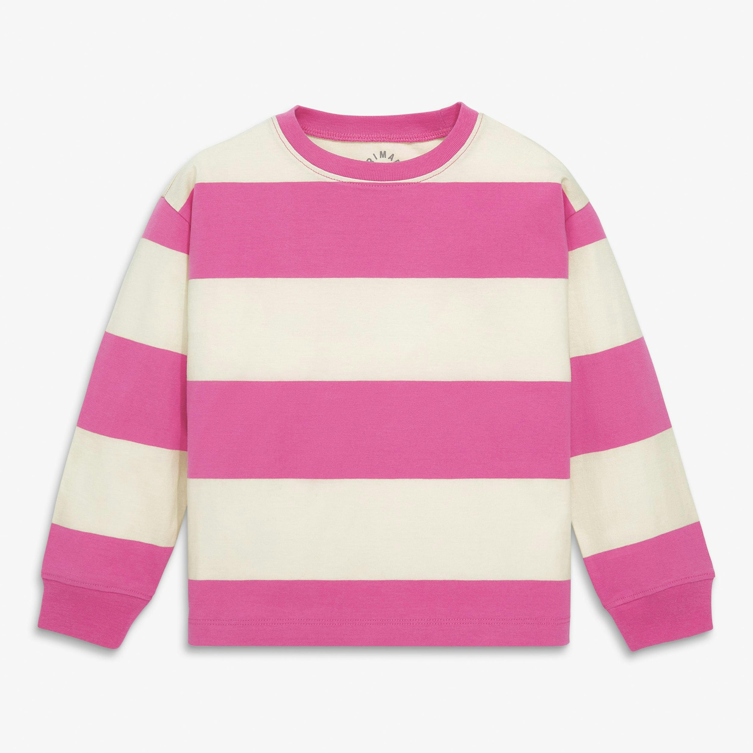 Kids long sleeve easy tee in rugby stripe