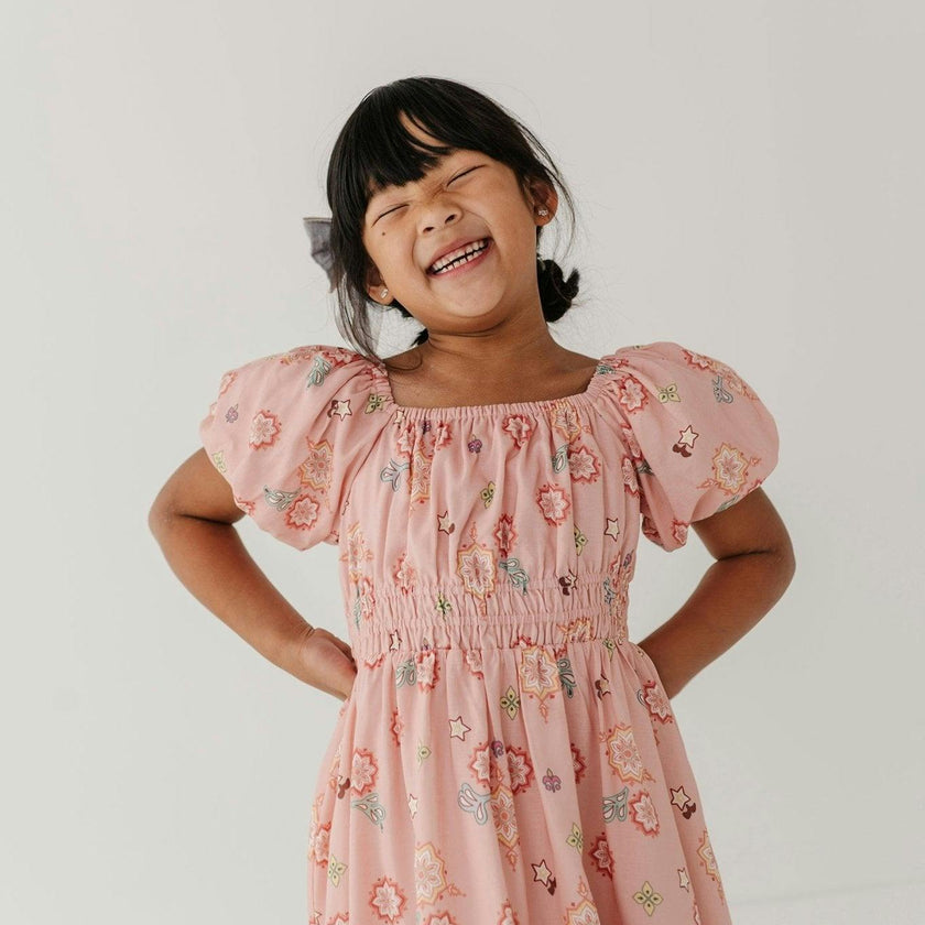 Peasant Bubble Sleeve Dress