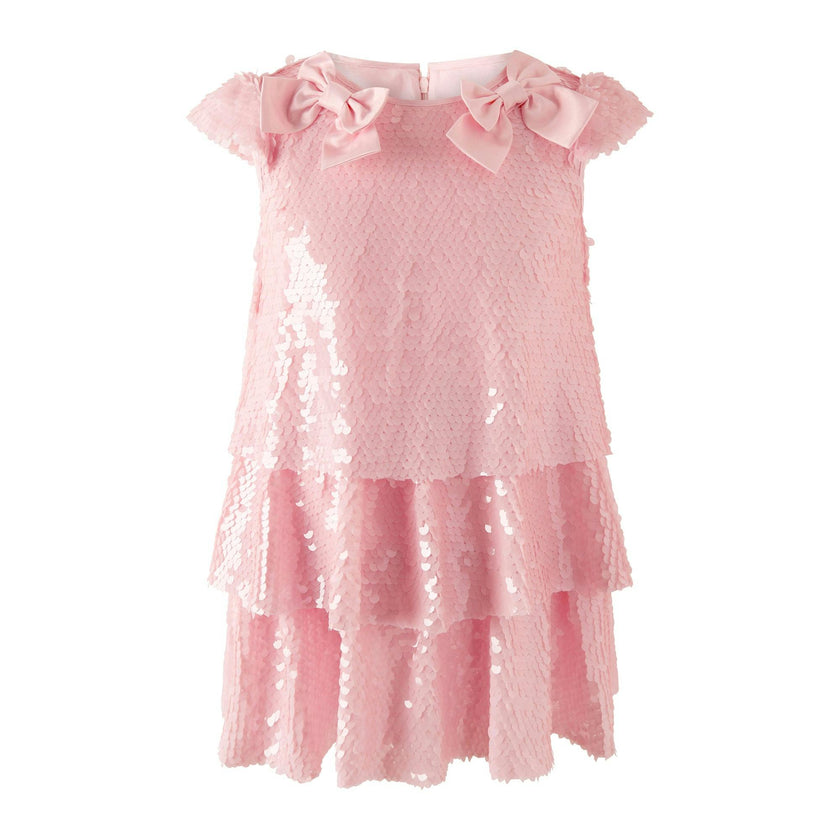 Pink Sequin Bow Dress