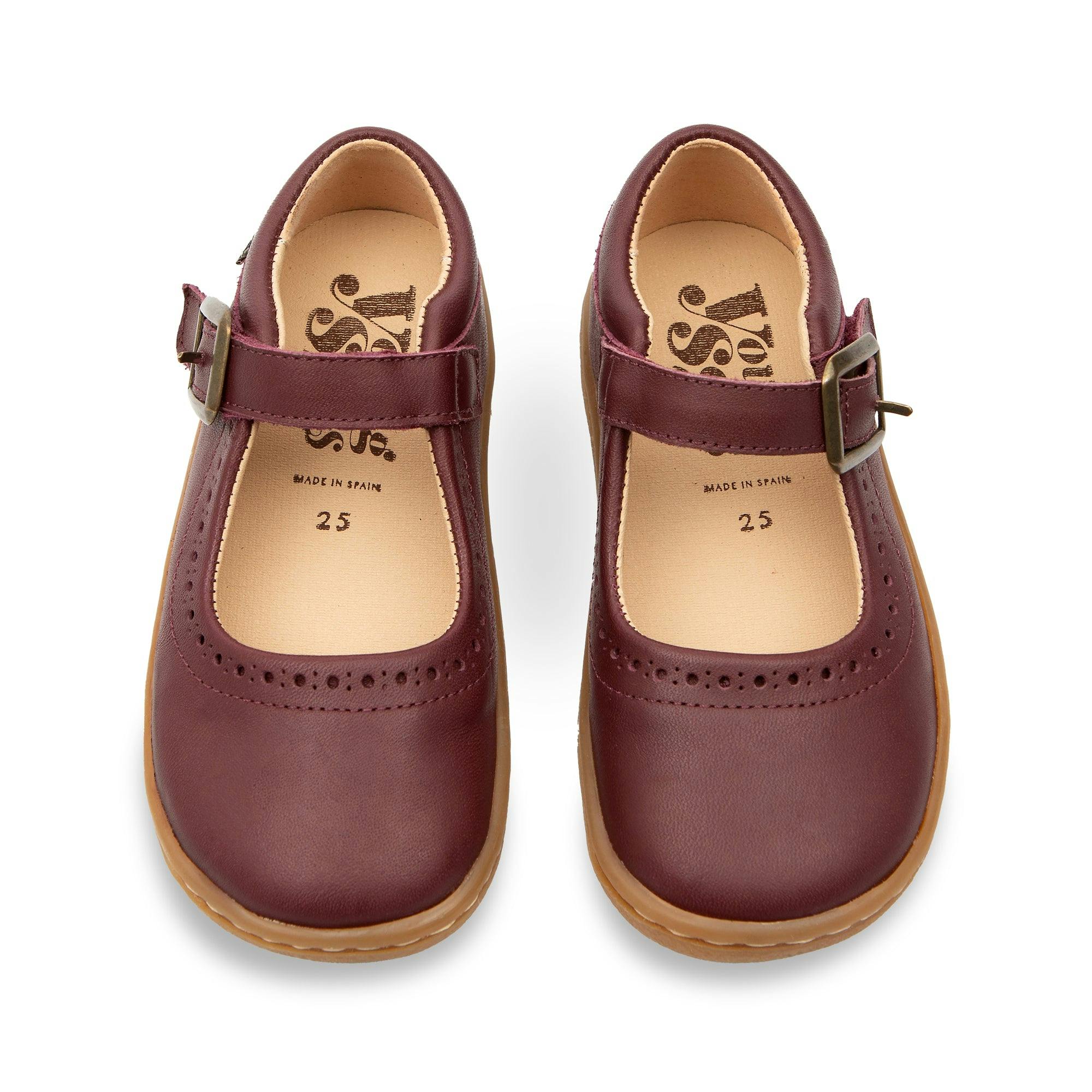 Holly Mary Jane Kids Barefoot Shoe - Berry Leather