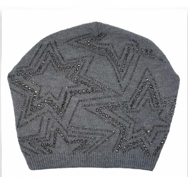 Rhinestone Star Design Hat (Snap On Pom Sold Separately)