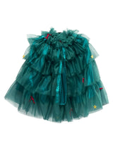 Green Tulle Holiday Christmas Tree Cape for Kids