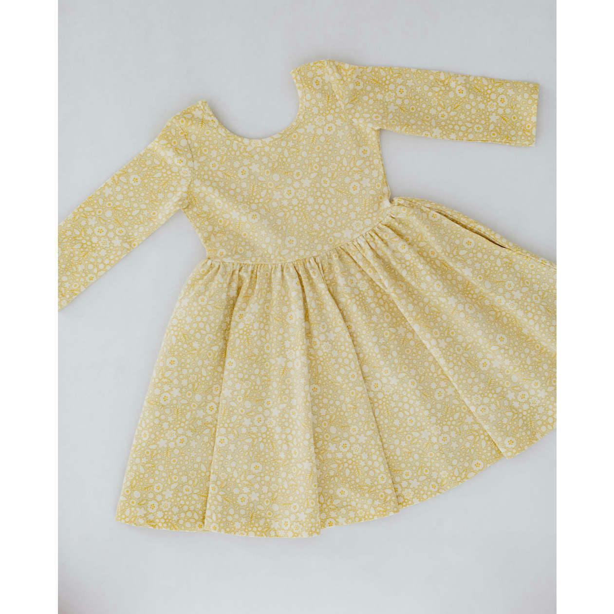 3/4 Sleeve Twirl Dress in Buttercup
