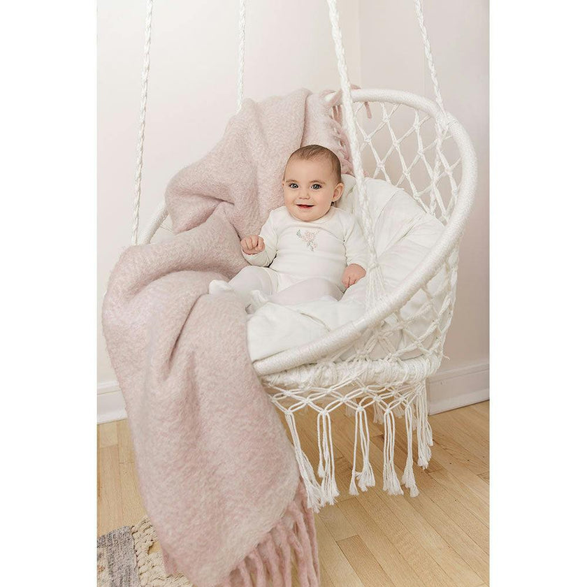 Heirloom Blossom Layette Set Ivory & Pink
