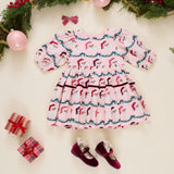 Girls Maribelle Dress - Santa Garland