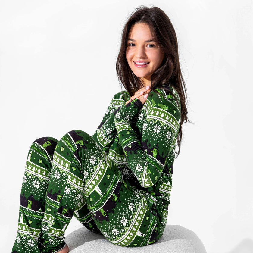 Minecraft: Creeper Holiday Bamboo Women's Pajama Set