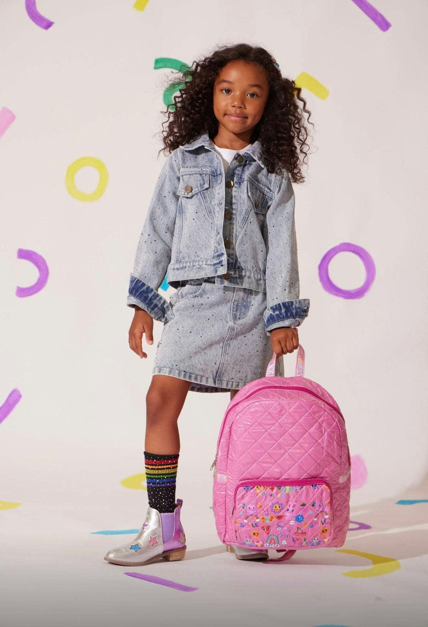 Rainbow Sparkle Denim Skirt