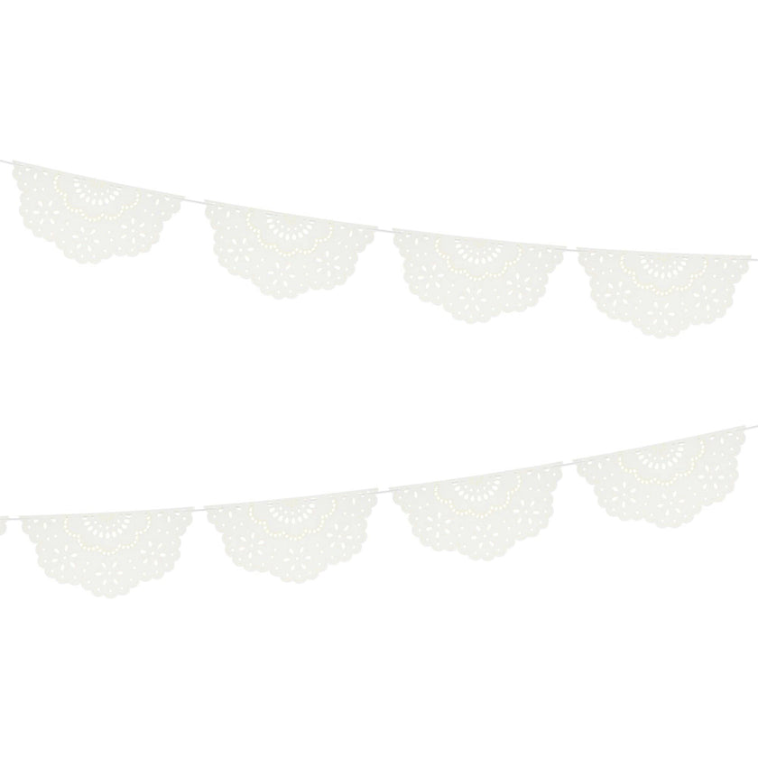 Broderie Anglaise Lace White Pennant Garland