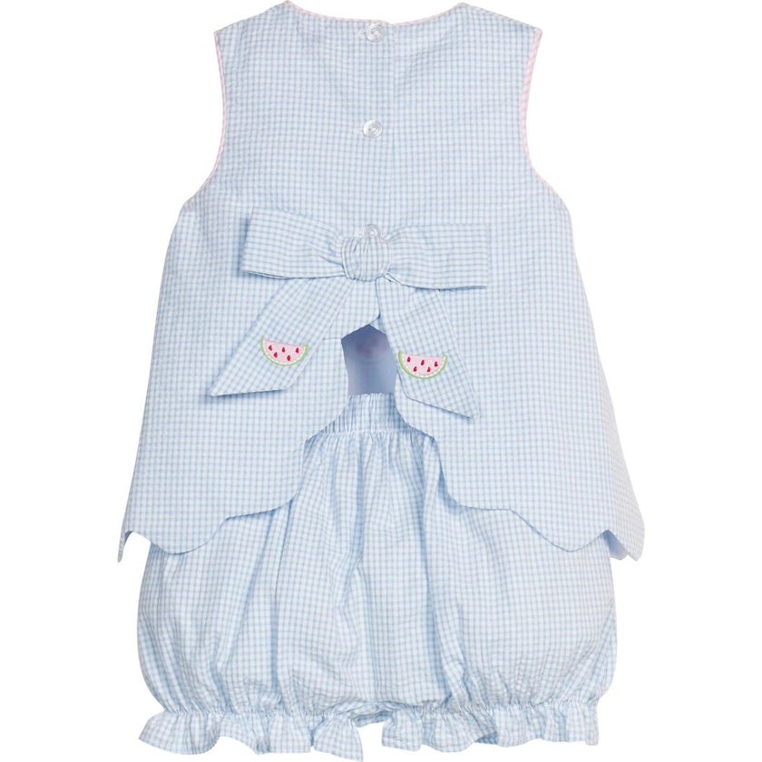 Embroidered Bow Back Bloomer Set - Watermelon