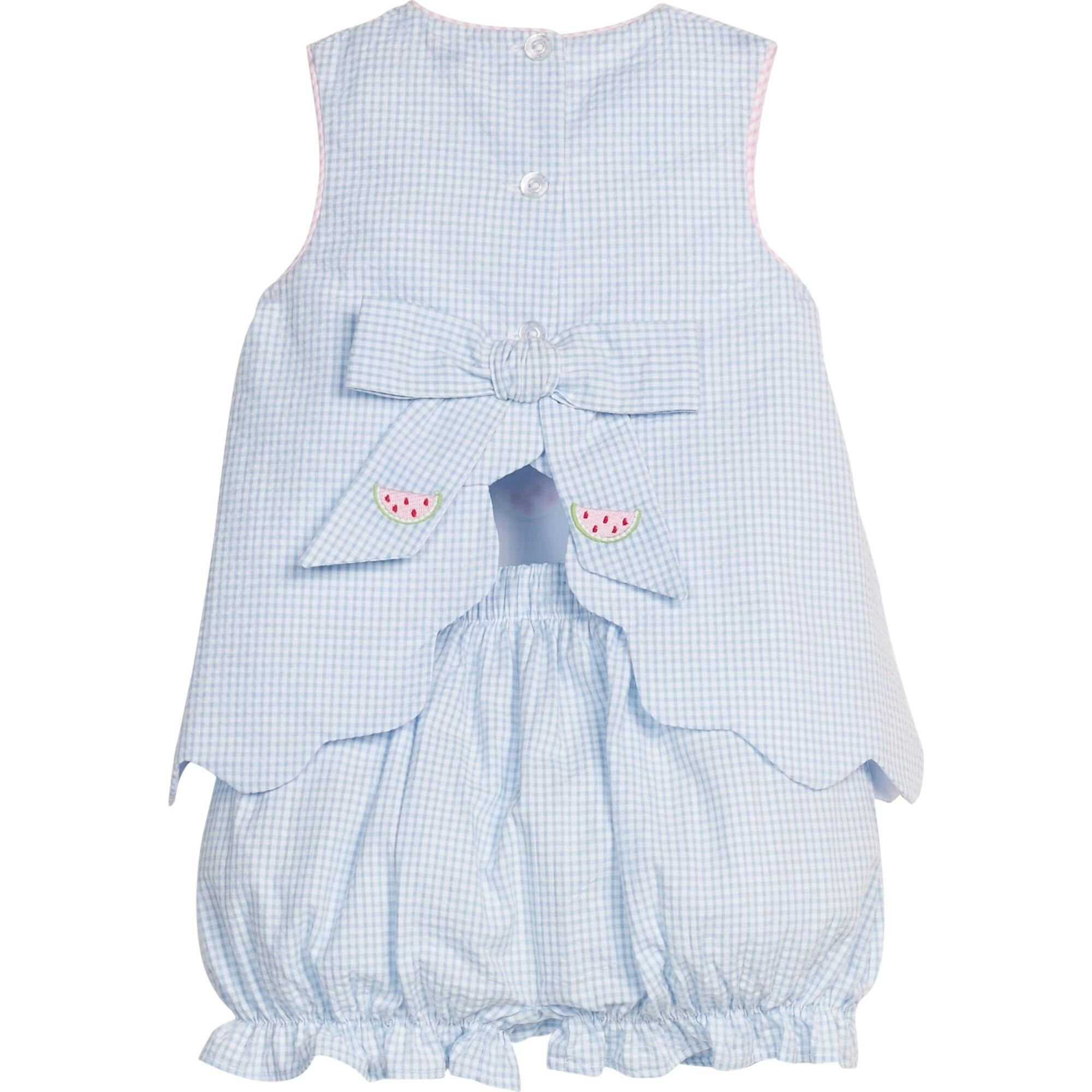 Embroidered Bow Back Bloomer Set - Watermelon
