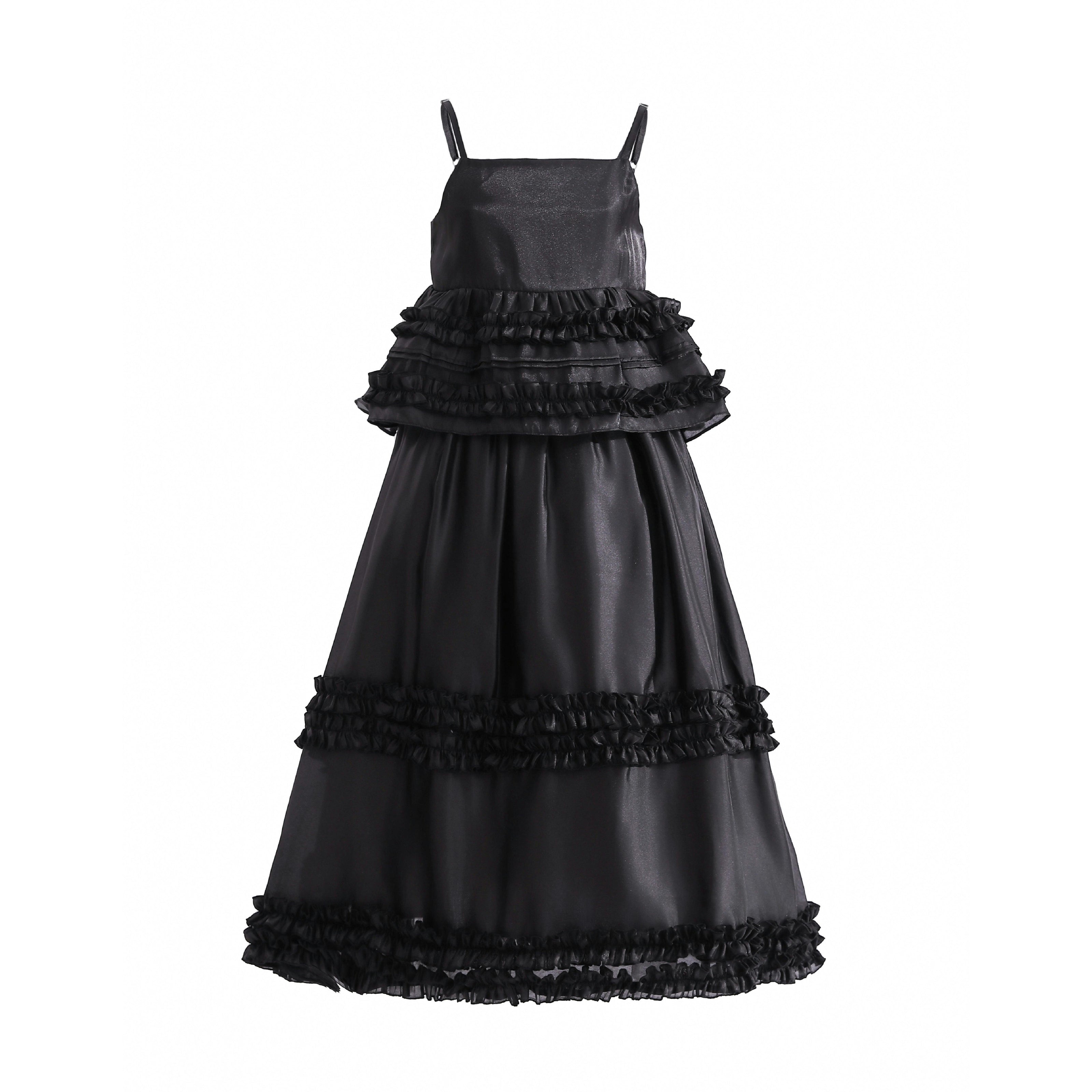 Black Calista Ruffle Skirt Set