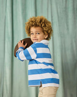 Nicholas Rugby Shirt in Denim Blue/White