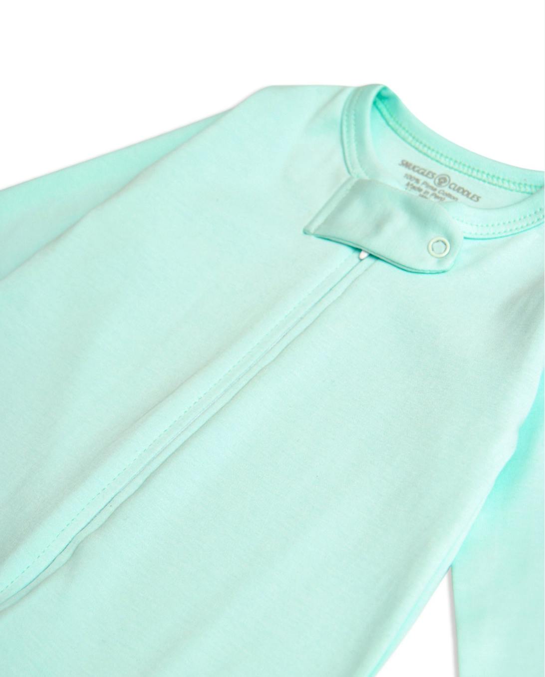 Mint Green Baby Sleeper | Pima Cotton Footie Pajama