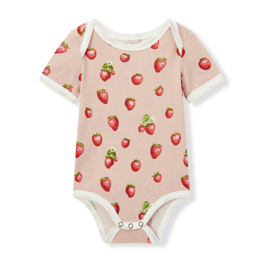 Strawberry Organic Cotton Short Sleeve One Piece