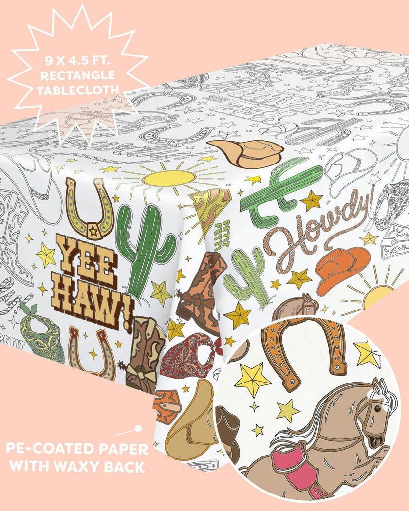 Western Coloring Tablecloth - paper coloring tablecloth