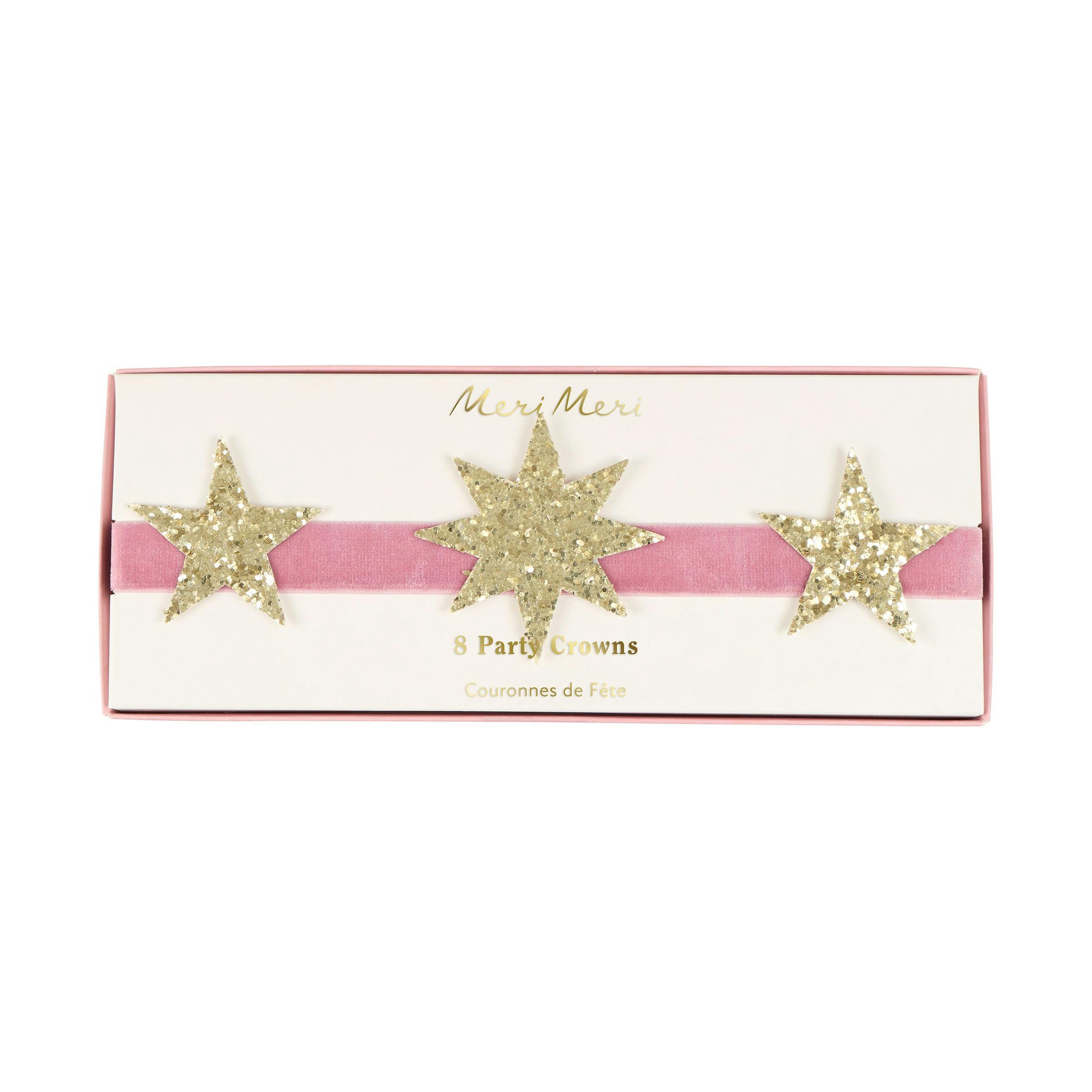 Celestial Glitter Star Party Crowns