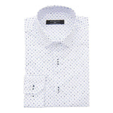 White Ticket Print Dress Shirt