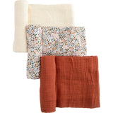 Cotton Muslin Swaddle Blanket 3 Pack - Pressed Petals