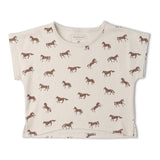 Organic Drop Shoulder Tee & Shorts Set - Horses