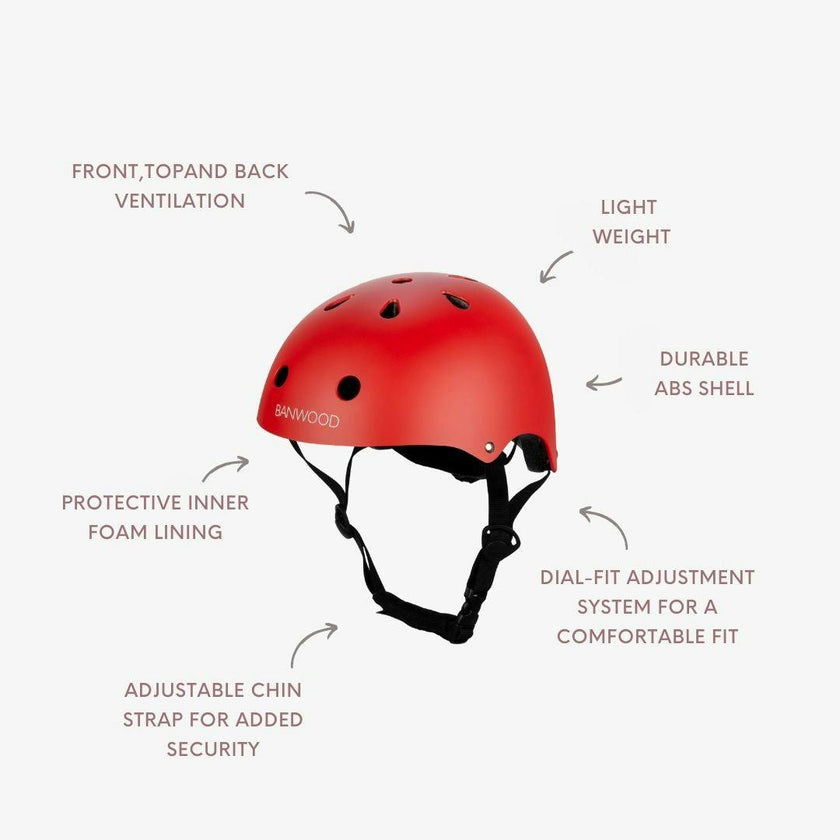 Banwood Classic Kids Bike Helmet — Matte Red