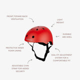 Banwood Classic Kids Bike Helmet — Matte Red