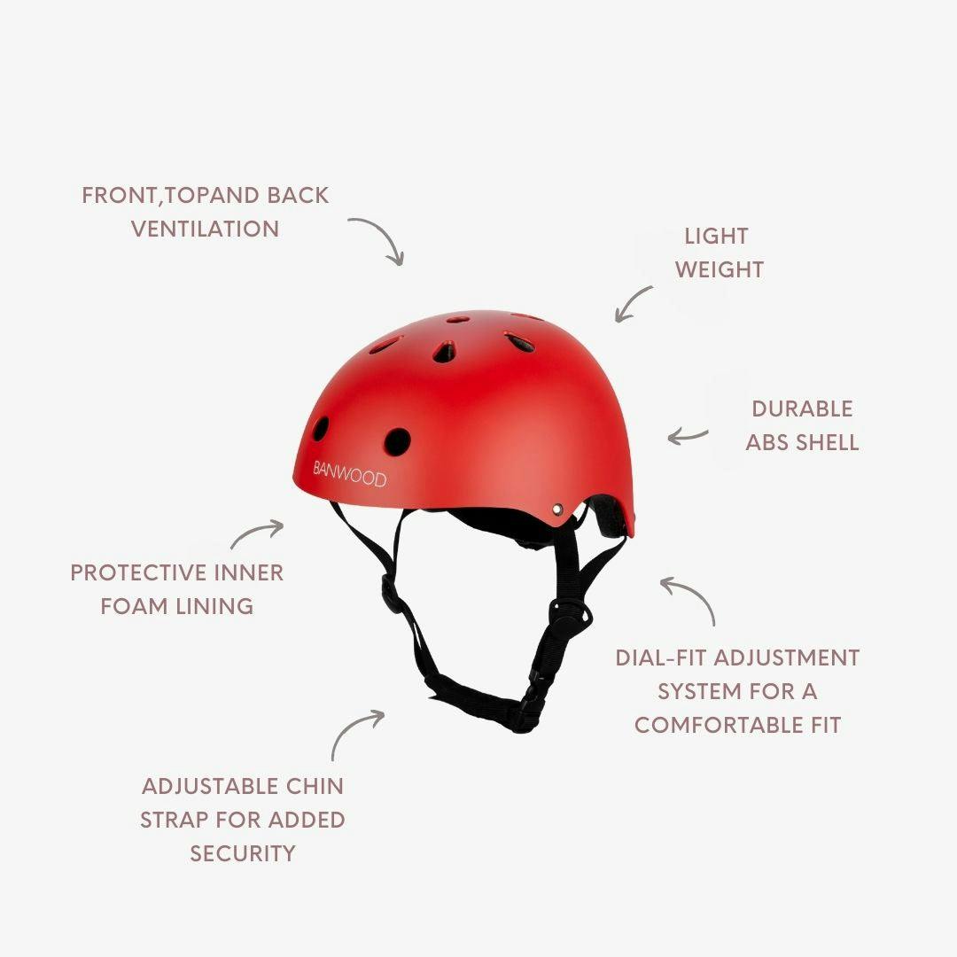Banwood Classic Kids Bike Helmet — Matte Red
