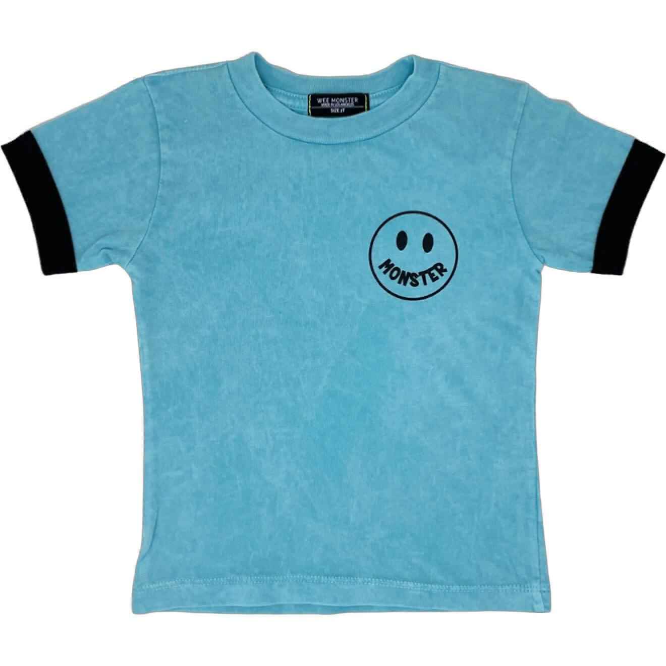 MONSTER Mineral Washed Blue Tee - Unisex for Boys and Girls