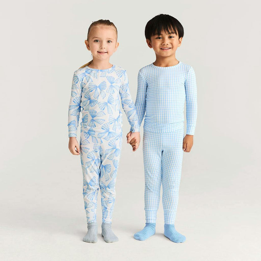 Blue Gingham Classic Pajama Set