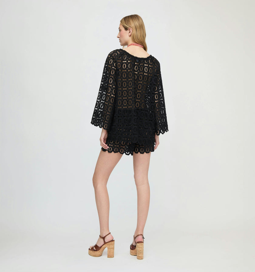 The Kaya Short - Black Broderie