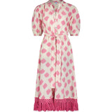 Eva Women's Ruffle Sundress Ikat, Pink