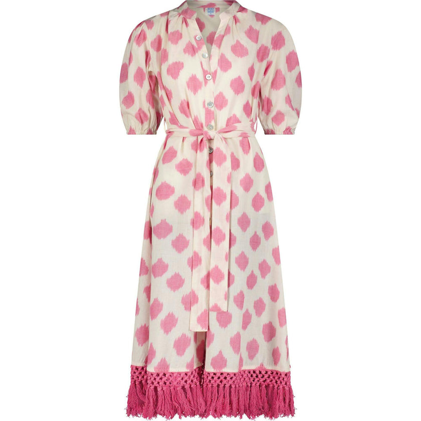 Eva Women's Ruffle Sundress Ikat, Pink