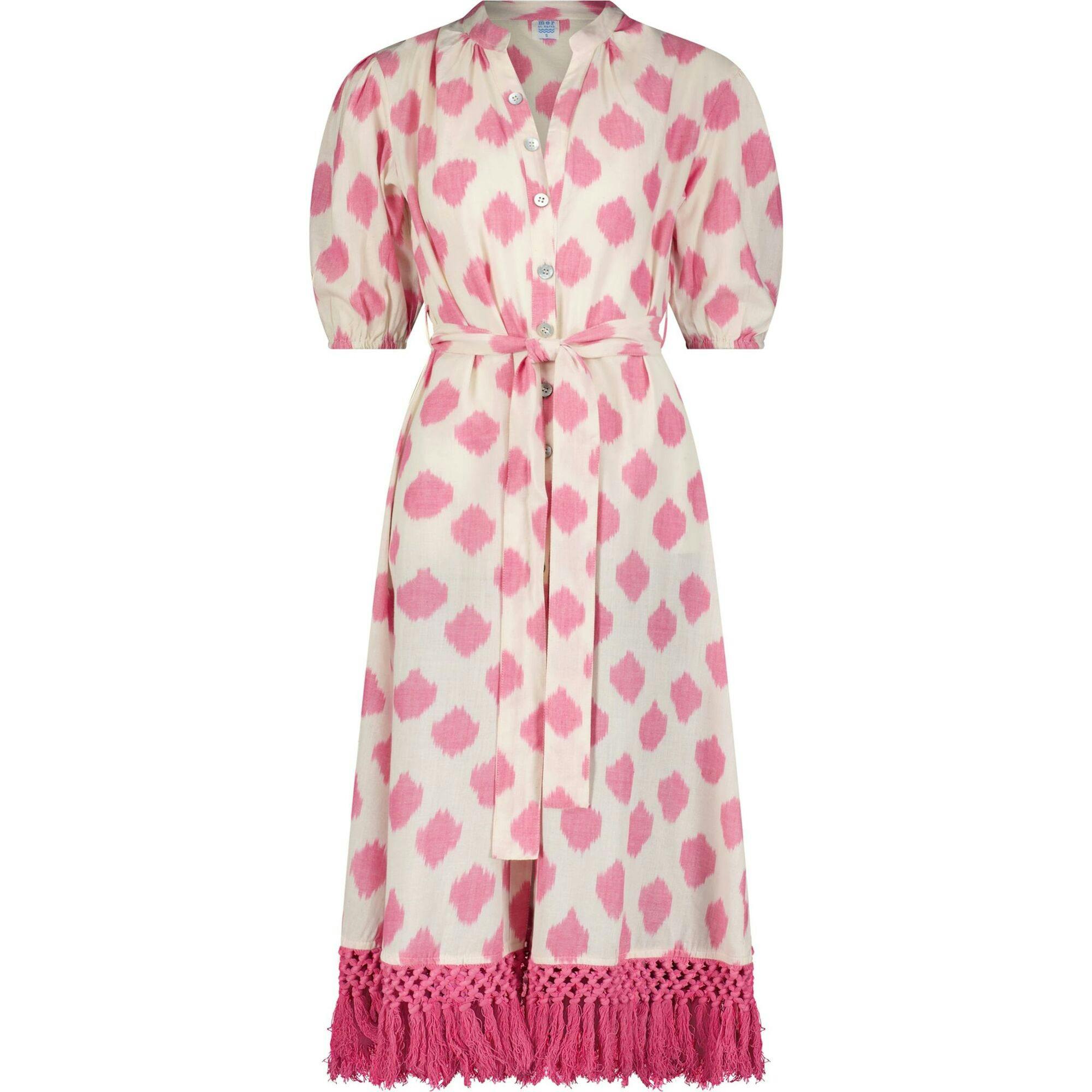 Eva Women's Ruffle Sundress Ikat, Pink