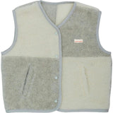 adult merino wool vest - cream & grey