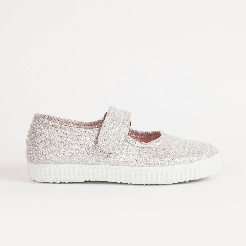 Hampton Canvas Martha Shoes in Silver