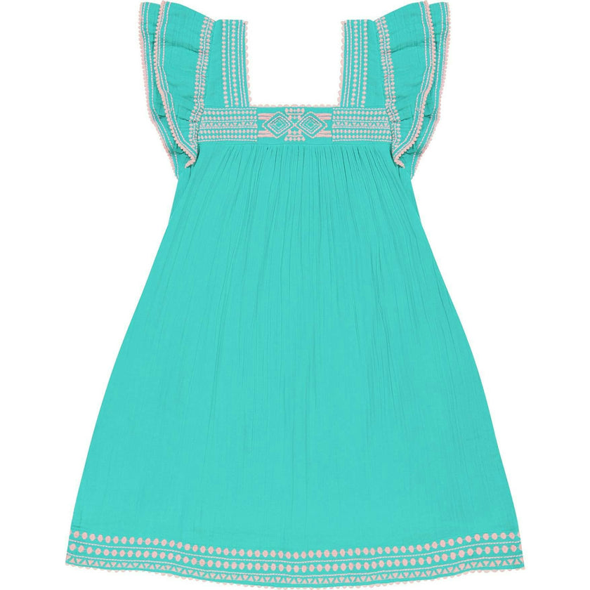 Women's Mini Sandrine Embroidered Dress, Green