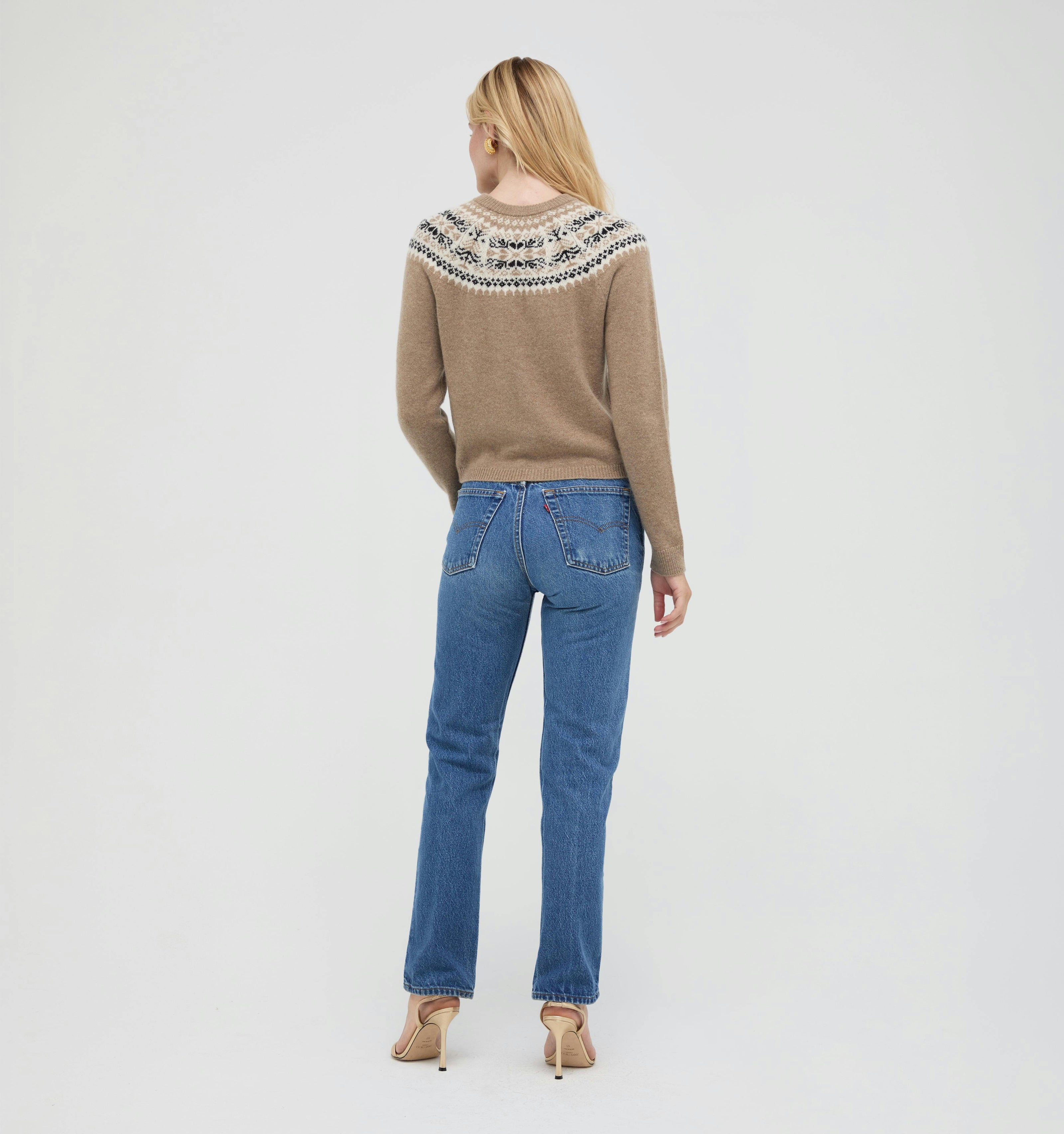 The Sonnet Cardigan - Thistle Fair Isle Taupe Marl