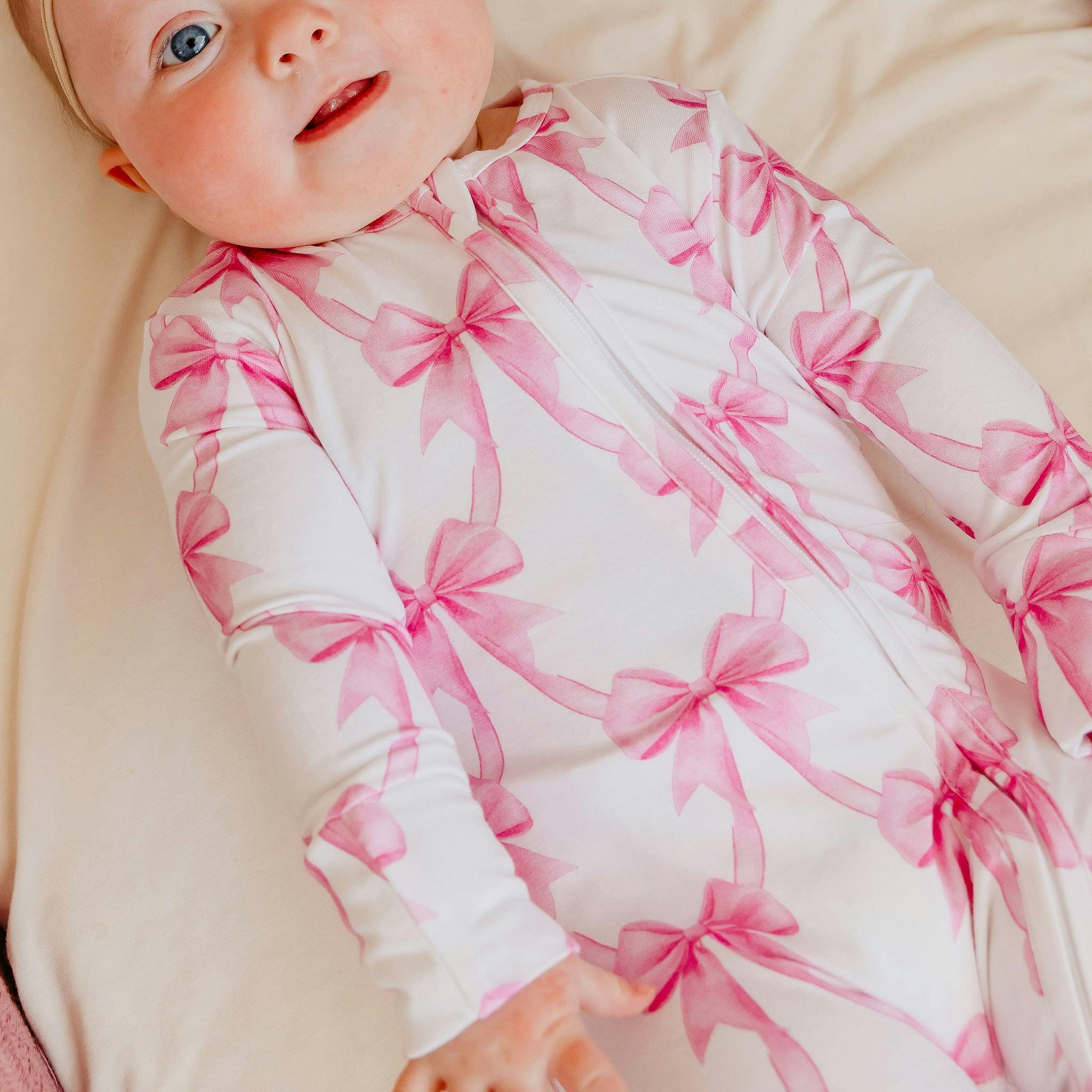 Bamboo Zip-Up Footie Pajama - Bow My Gosh