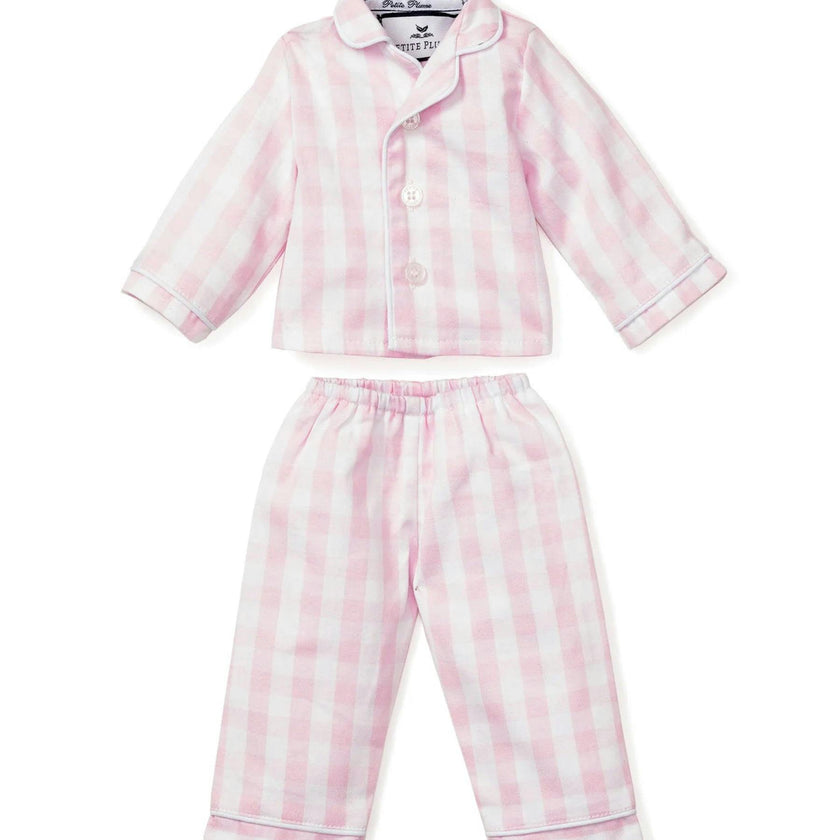 Pink Gingham Doll Pajamas