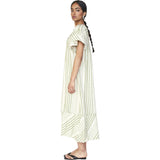 Vienna Pintuck Dress in Garden Stripe
