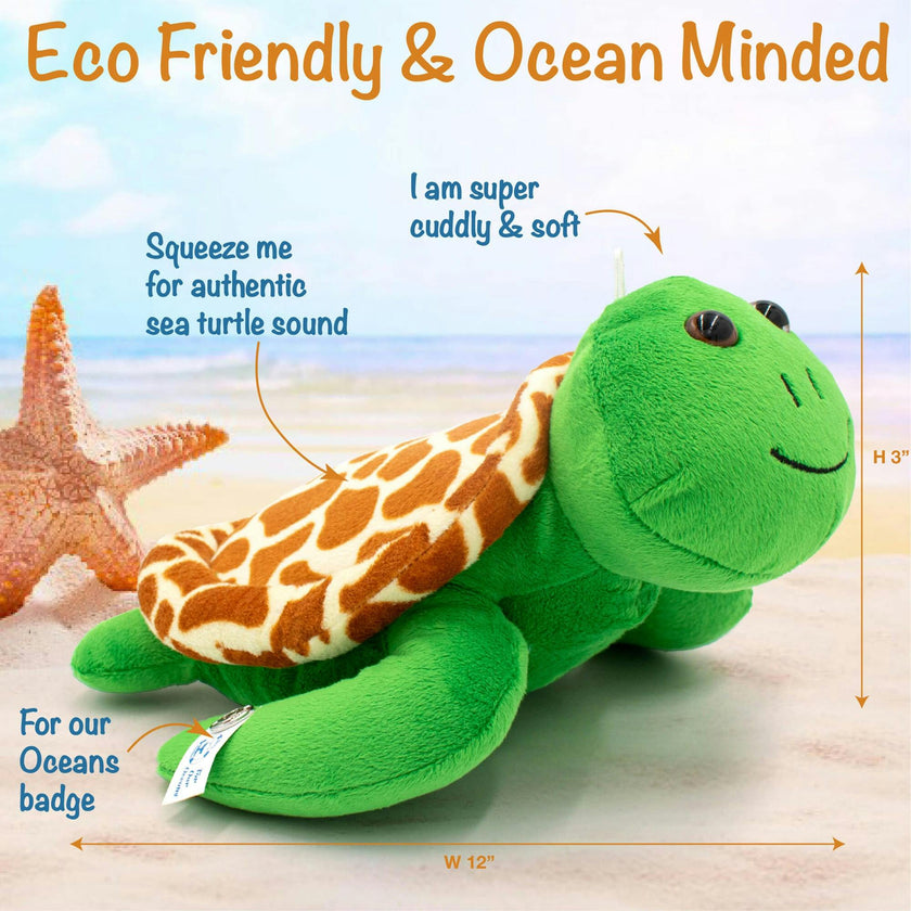 Shelly The Sea 12" Stuffed Plush Toy w/ Authentic Animal Sounds